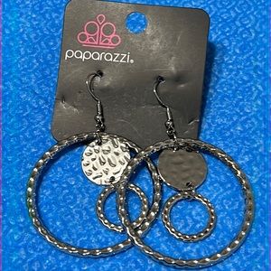Paparazzi Mojave Metal Art silver fishhook earrings